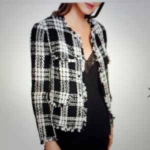 1. STATE - Raw Edge Tweed Jacket ( Plaid)
